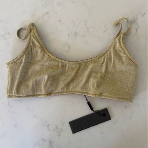 Triangl Gold Shimmer Bikini Top